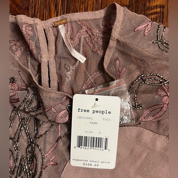 FREE PEOPLE Panama City Beaded Minidress in Mauve Size Small - Picture 7 of 8